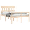Lit pour personne âgée sans matelas 140x190 cm bois massif 
