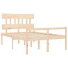 Lit pour personne âgée sans matelas 140x190 cm bois massif 