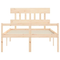 Lit pour personne âgée sans matelas 140x190 cm bois massif 