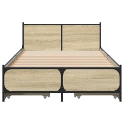 Cadre de lit avec tiroirs sans matelas chêne sonoma 90x200 cm 