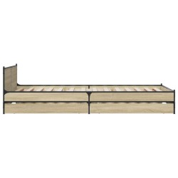 Cadre de lit avec tiroirs sans matelas chêne sonoma 90x200 cm 