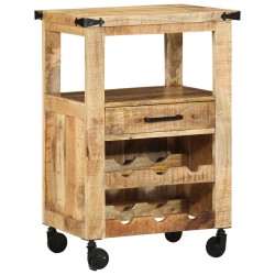 Chariot de cuisine 55x40x80 cm Bois massif manguier brut 
