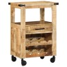 Chariot de cuisine 55x40x80 cm Bois massif manguier brut 