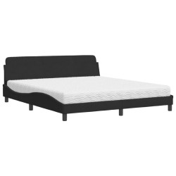Lit avec matelas noir 180x200 cm velours 