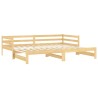Lit coulissant 2x(90x200) cm Bois de pin massif 