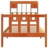 Lit bibliothèque sans matelas cire marron 90x200 cm pin massif 
