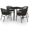 Ensemble à manger de jardin 5 pcs Noir 