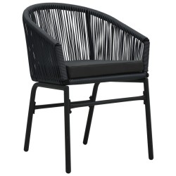 Ensemble à manger de jardin 5 pcs Noir 