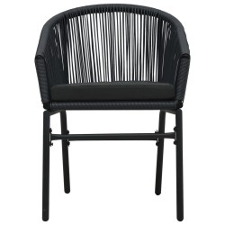 Ensemble à manger de jardin 5 pcs Noir 