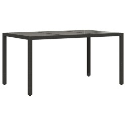 Ensemble à manger de jardin et coussins 5 pcs noir rotin verre 