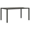 Ensemble à manger de jardin et coussins 5 pcs noir rotin verre 