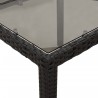 Ensemble à manger de jardin et coussins 5 pcs noir rotin verre 
