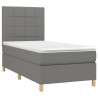 Sommier à lattes de lit et matelas et LED Gris foncé 80x200cm 