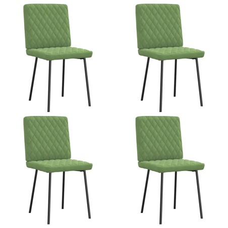 Chaises à manger lot de 4 vert clair velours 