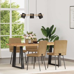 Chaises à manger lot de 4 marron velours 