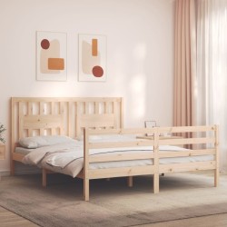 Cadre de lit sans matelas 160x200 cm bois massif 