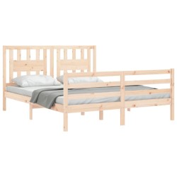 Cadre de lit sans matelas 160x200 cm bois massif 