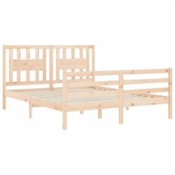 Cadre de lit sans matelas 160x200 cm bois massif 