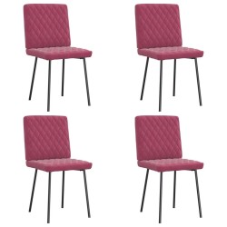 Chaises à manger lot de 4 Rouge bordeaux Velours 