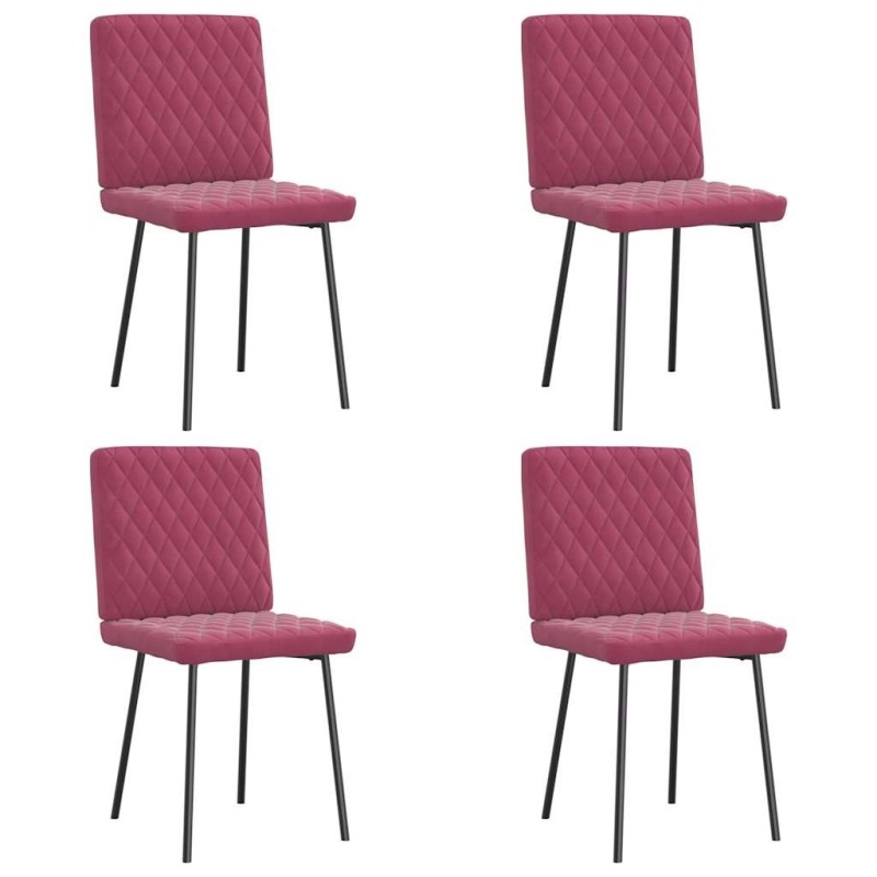 Chaises à manger lot de 4 Rouge bordeaux Velours 