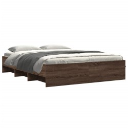 Cadre de lit sans matelas chêne marron 150x200 cm 