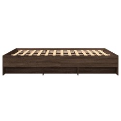 Cadre de lit sans matelas chêne marron 150x200 cm 