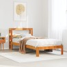 Cadre de lit sans matelas cire marron 90x200 cm bois pin massif 