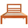 Cadre de lit sans matelas cire marron 90x200 cm bois pin massif 
