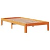 Cadre de lit sans matelas cire marron 90x200 cm bois pin massif 
