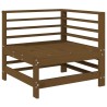 Canapé d'angle de jardin marron miel bois de pin solide 