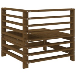 Canapé d'angle de jardin marron miel bois de pin solide 