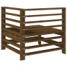 Canapé d'angle de jardin marron miel bois de pin solide 