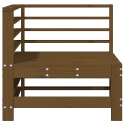 Canapé d'angle de jardin marron miel bois de pin solide 