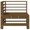 Canapé d'angle de jardin marron miel bois de pin solide 