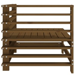 Canapé d'angle de jardin marron miel bois de pin solide 