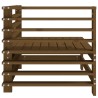 Canapé d'angle de jardin marron miel bois de pin solide 
