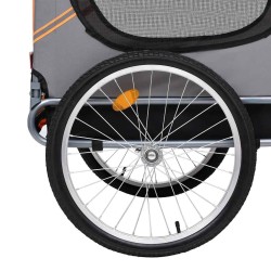 Remorque de vélo pour animaux de compagnie orange et gris 