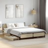 Cadre de lit avec tiroirs sans matelas chêne sonoma 135x190 cm 