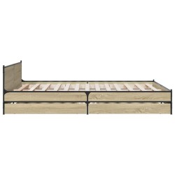 Cadre de lit avec tiroirs sans matelas chêne sonoma 135x190 cm 
