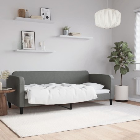 Lit de repos sans matelas gris foncé 80x200 cm tissu 