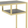 Bureau d'ordinateur Marbre noir 100x36x74 cm Verre trempé 
