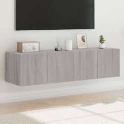 Meubles TV muraux et lumières LED 2pcs sonoma gris 60x35x31 cm 