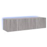 Meubles TV muraux et lumières LED 2pcs sonoma gris 60x35x31 cm 