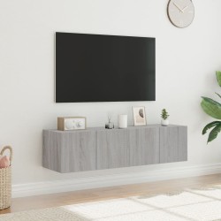 Meubles TV muraux et lumières LED 2pcs sonoma gris 60x35x31 cm 