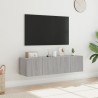 Meubles TV muraux et lumières LED 2pcs sonoma gris 60x35x31 cm 