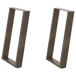 Pieds de table à manger en U 2 pièces Acier naturel 50 x (72-73) cm Acier 