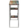 Table console argenté acier inoxydable/bois massif récupération 