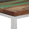 Table console argenté acier inoxydable/bois massif récupération 