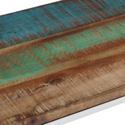 Table console argenté acier inoxydable/bois massif récupération 