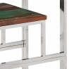 Table console argenté acier inoxydable/bois massif récupération 